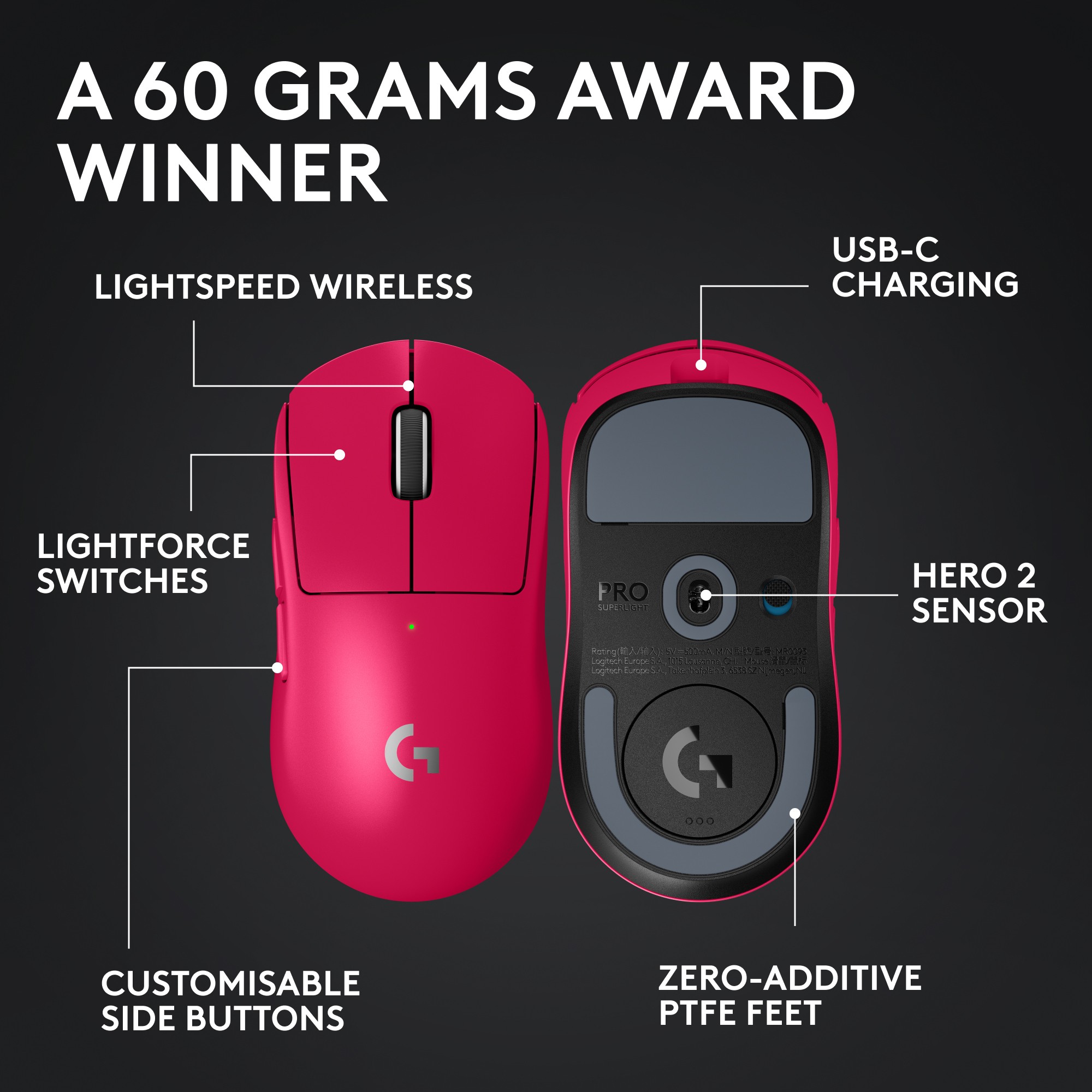 Maus Gaming Logitech G PRO X SUPERLIGHT 2 – Rozë - Figura 3
