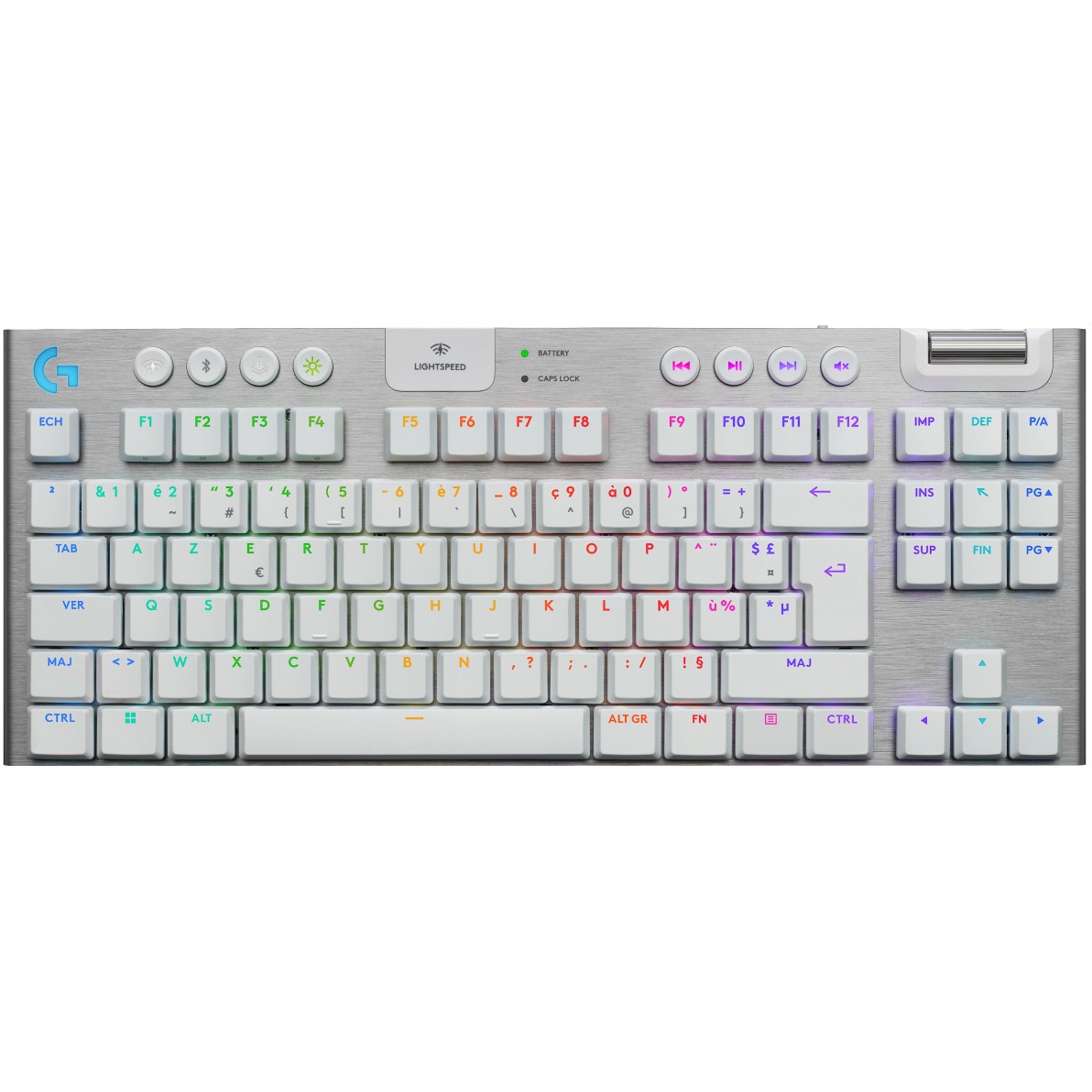 Tastierë Gaming Logitech G915 X LIGHTSPEED TKL / AZERTY – Bardhë