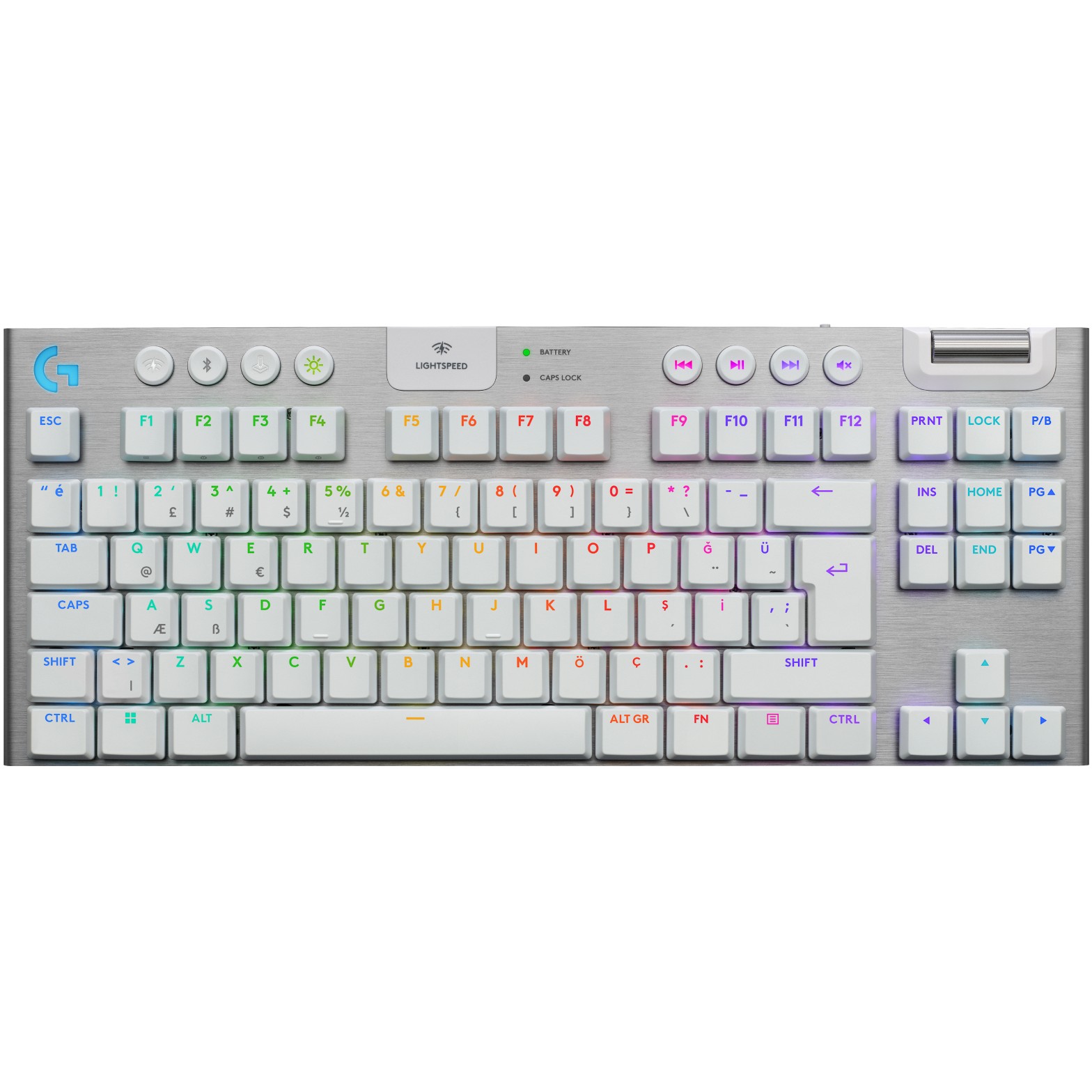 Tastierë Gaming Logitech G915 X LIGHTSPEED TKL / US Layout / QWERTY – Bardhë