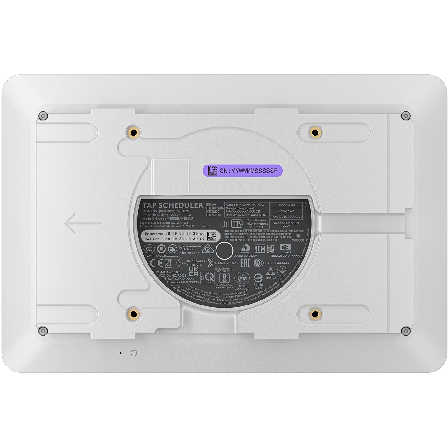 Aksesorë për Konferencë Logitech Scheduler / Off-White / Për Tap & Rally / WW - Figura 3