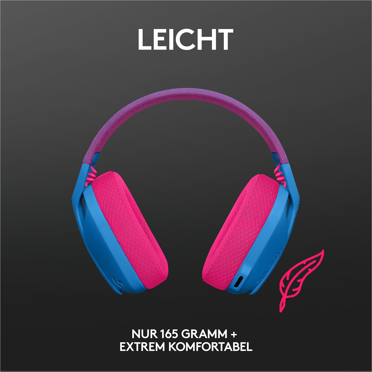 Kufje Gaming LOGITECH Lightspeed G435 / Bluetooth / Discord Certified / Blu - Pink - Figura 5