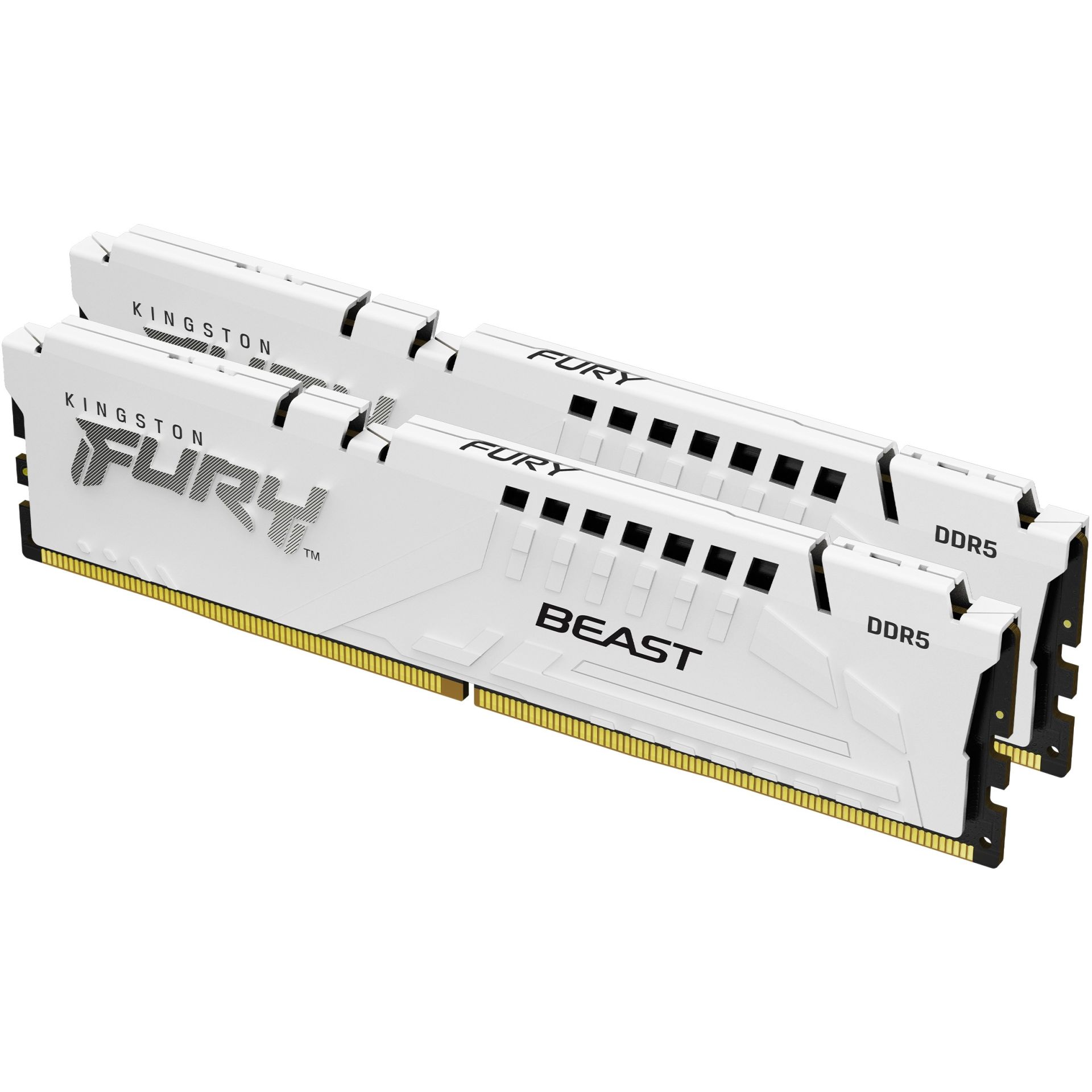 RAM Memorie Kingston FURY Beast 64GB (2×32GB) DDR5 5200MHz CL40 Dual‑Channel Kit – e bardhë