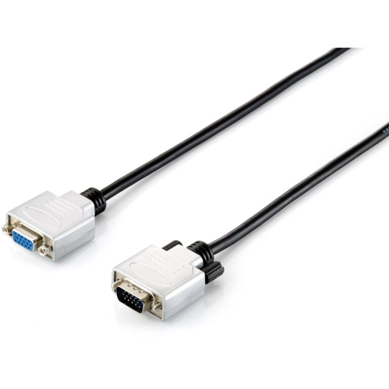 Kabllo VGA Equip HD15 Extension M-F / 3m / 1920×1080 / 60Hz / Polybeutel / Zezë-Argjend