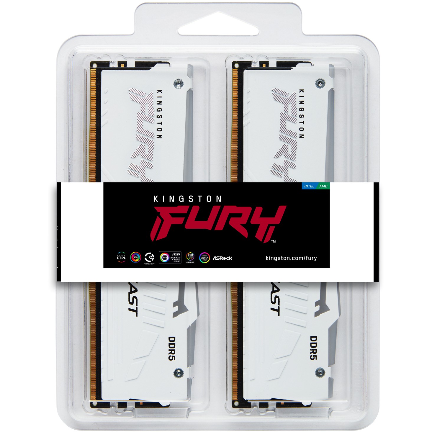 DDR5 RAM Kingston FURY Beast RGB 64GB (2x32GB) 6400MT/s CL32 DIMM Kit / AMD EXPO – Bardhë - Figura 5