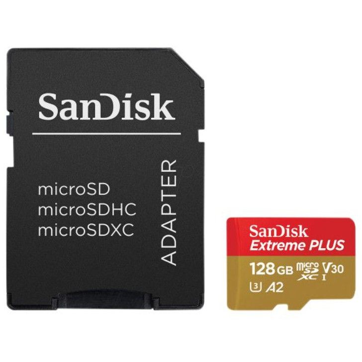 Kartë Memorie SD CARD 128GB SanDisk Extreme PLUS microSDXC 200MB/s +Adapter