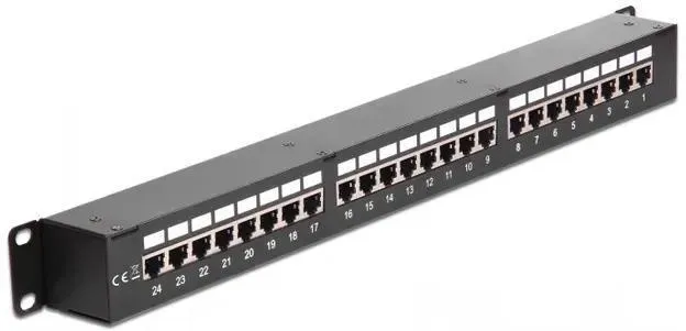 DELOCK 19” 24-Port Cat.6 Coupler Patch Panel RJ45 Rackmount 1U – Model 43295