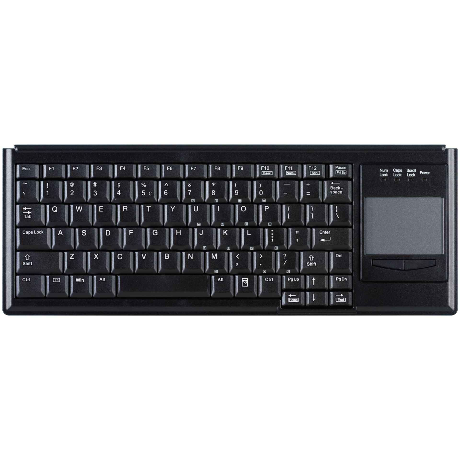 Tastierë me kabllo Contour ACTIVE KEY Industry 4.0 / Kompakte / Ultraflat / Me touchpad - Zezë
