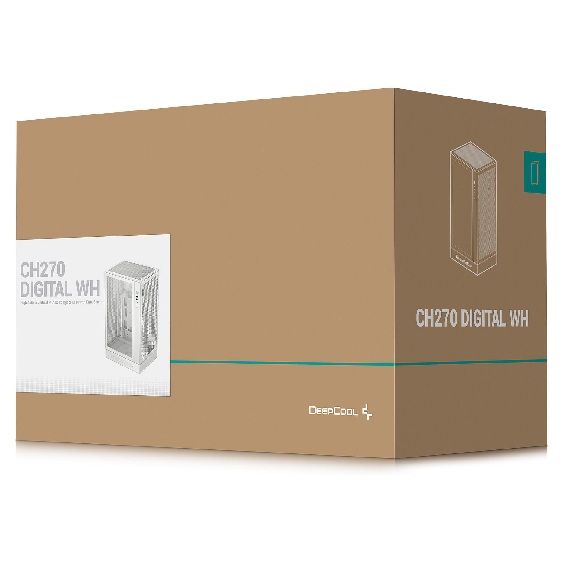 Kasë Midi DeepCool CH270 DIGITAL – Bardhë - Figura 3