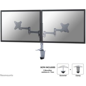 Mbajtëse për Monitor Neomounts Tischhalterung për dy ekrane të sheshtë deri në 27" (69 cm) 9KG FPMA-D1330DSILVER