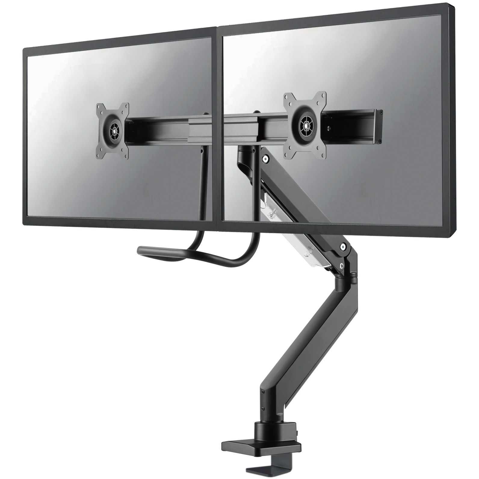 Mbajtëse për Monitor Neomounts Tischhalterung me dorezë për mbajtjen e tavolinës për dy ekrane të sheshtë deri në 32" (81 cm) 8KG NM-D775DXBLACK Neomounts