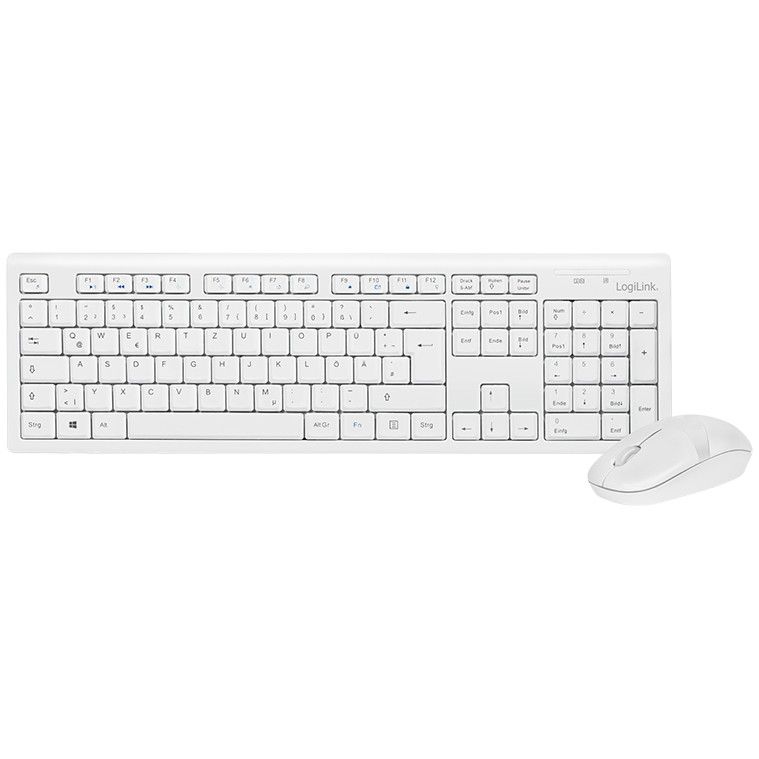 Combo (Tastierë & Maus) LogiLink Wireless 2.4GHz – Bardhë