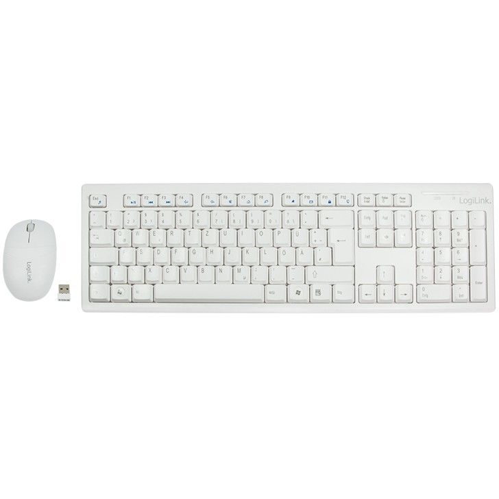 Combo (Tastierë & Maus) LogiLink Wireless 2.4GHz – Bardhë - Figura 2