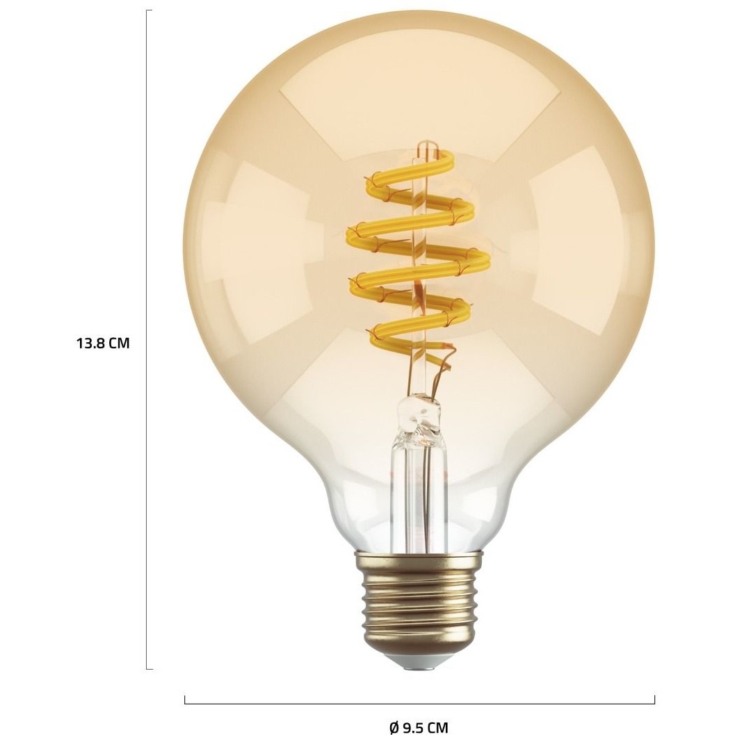 Dritë e mençur Hombli smart Filament Glühbirne. G95. E27. CCT. Amber - Figura 5