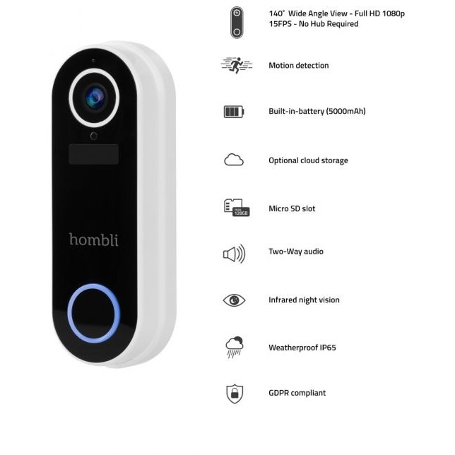 Sisteme të alarmit të mençura Hombli smarte Türklingel 2 (të bardhë) + Gong - Figura 3