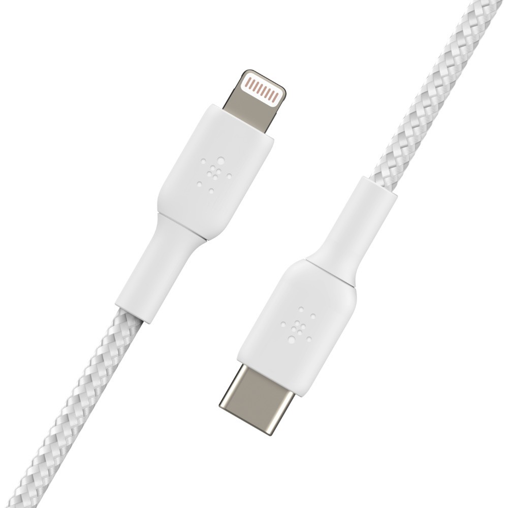 Kabllo USB Belkin Lightning/USB-C Cable /Braided / MFi Certified / 1m – Bardhë - Figura 2