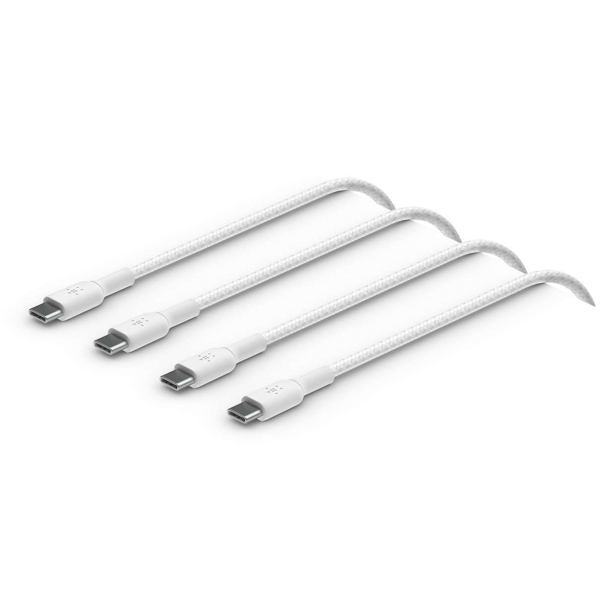 Kabllo USB Belkin USB-C në USB-C 2.0 Kabllo e Gërshetuar / 1m / Paketë Dyshe - Bardhë - Figura 2