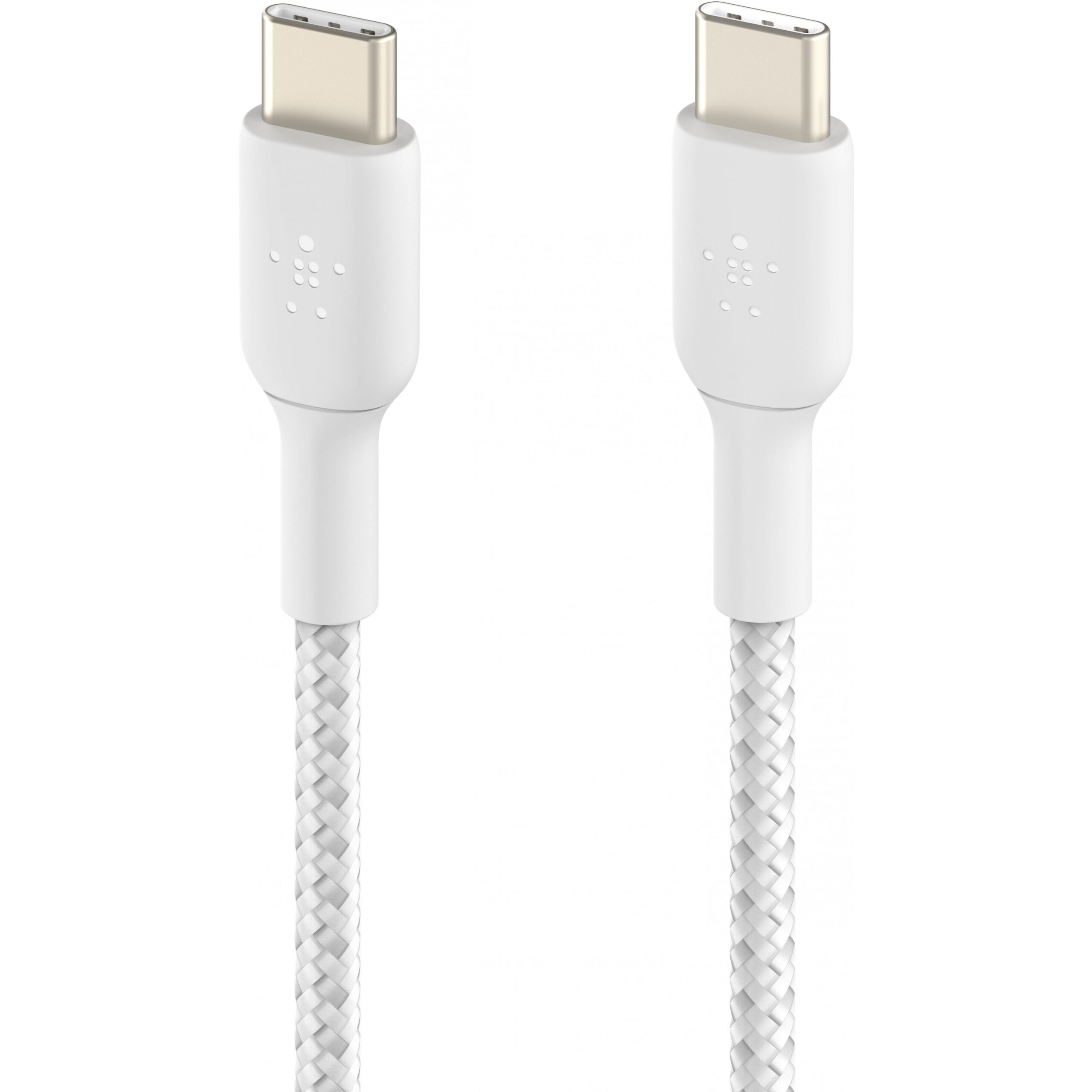 Kabllo USB Belkin USB-C në USB-C 2.0 Kabllo e Gërshetuar / 1m / Paketë Dyshe - Bardhë - Figura 3