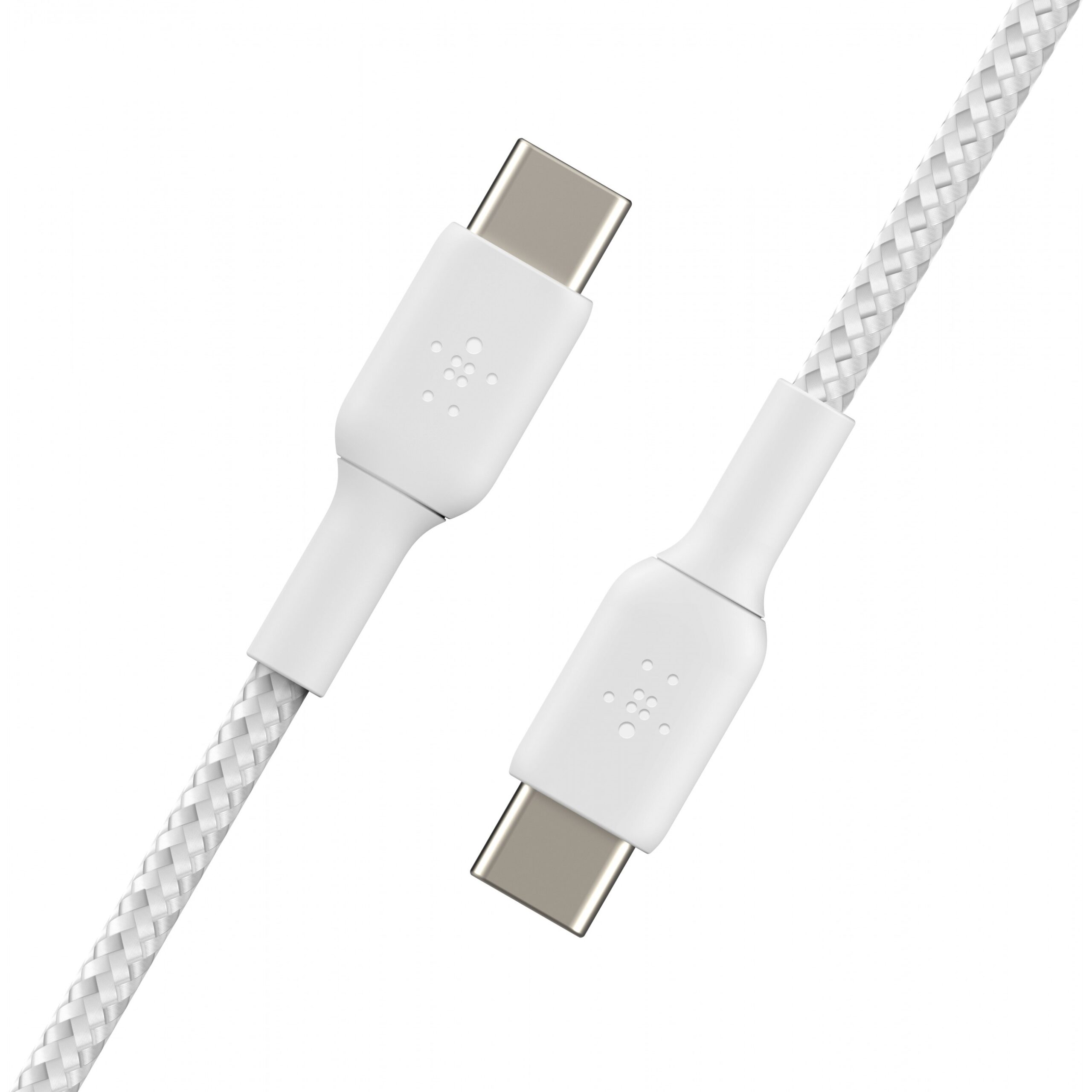 Kabllo USB Belkin USB-C në USB-C 2.0 Kabllo e Gërshetuar / 1m / Paketë Dyshe - Bardhë - Figura 5
