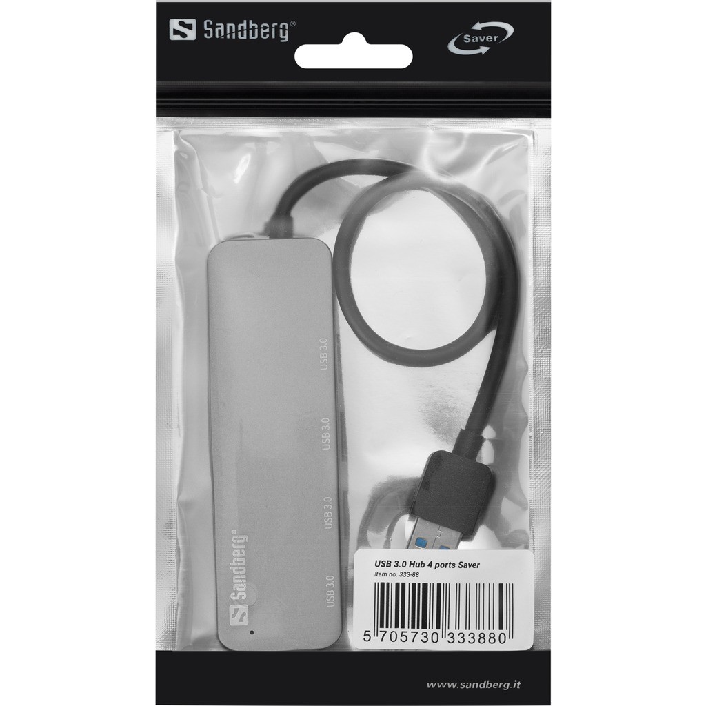 HUB Sandberg 333-88 USB 3.04xUSB 3.0, 4 porte, i argjendë - Figura 2