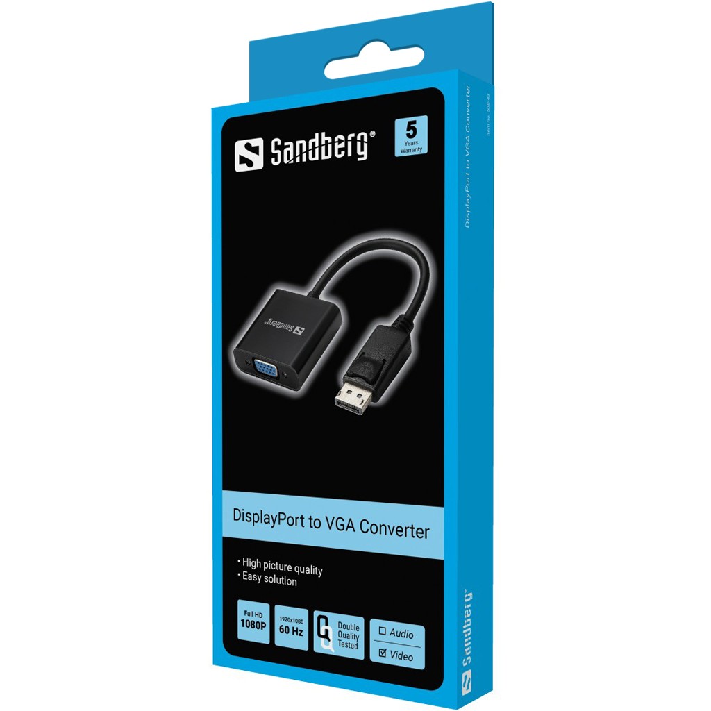 Kabllo DisplayPort Sandberg DisplayPort në VGA (ST-BU), e zezë - Figura 2