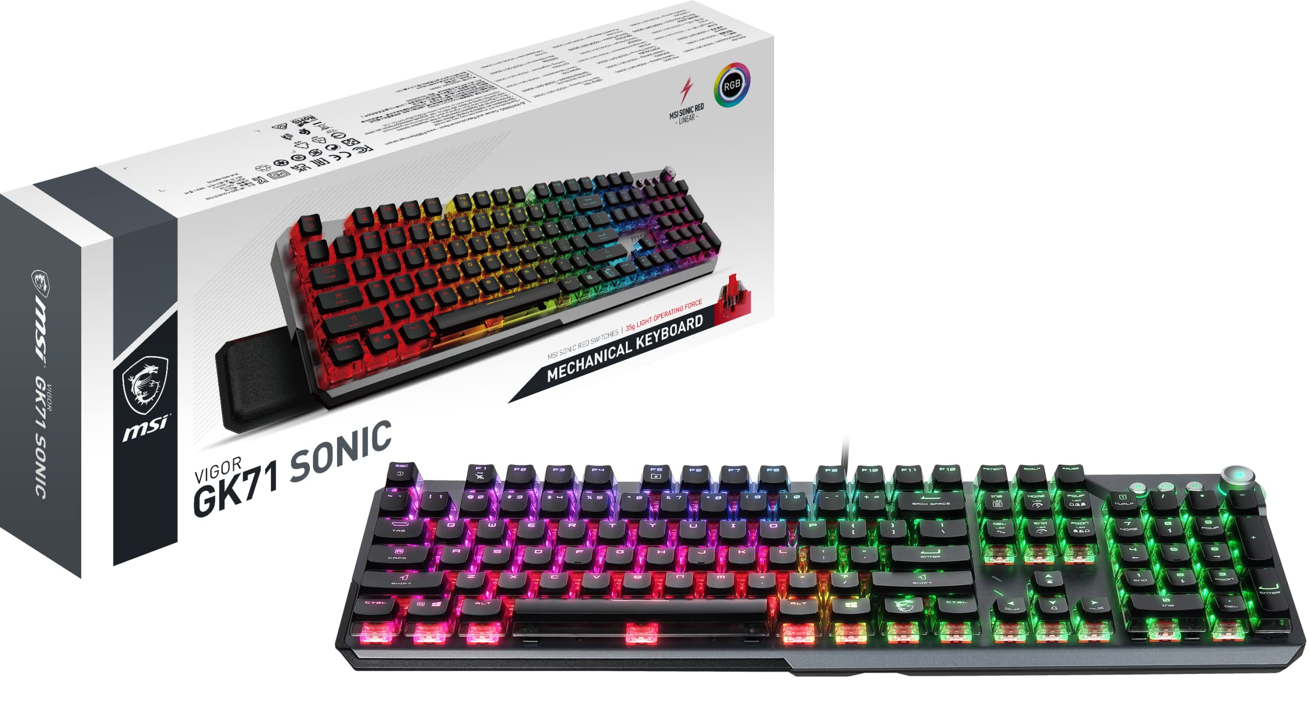 Tastierë Gaming MSI Vigor GK71 Sonic Red RGB / QWERTZ - Zezë
