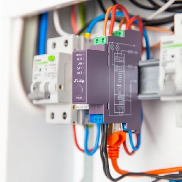 Shelly Relais "Pro 2" WLAN LAN Max. 25A 2 Kanale 2 Faza BT DIN-Rail - Figura 2
