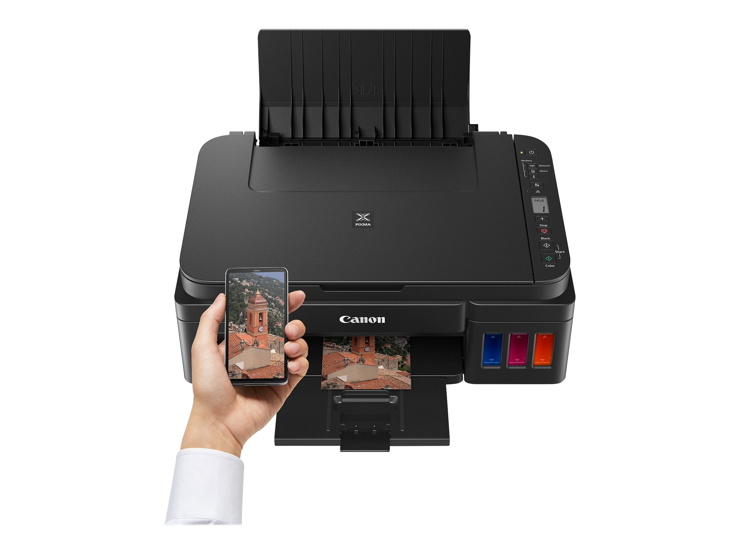 Printer Inkjet MFP PIXMA G3410 / Print, Scan, Copy / A4 / Color / Up to 8.8 ppm / Wifi, USB / e zezë - Figura 3