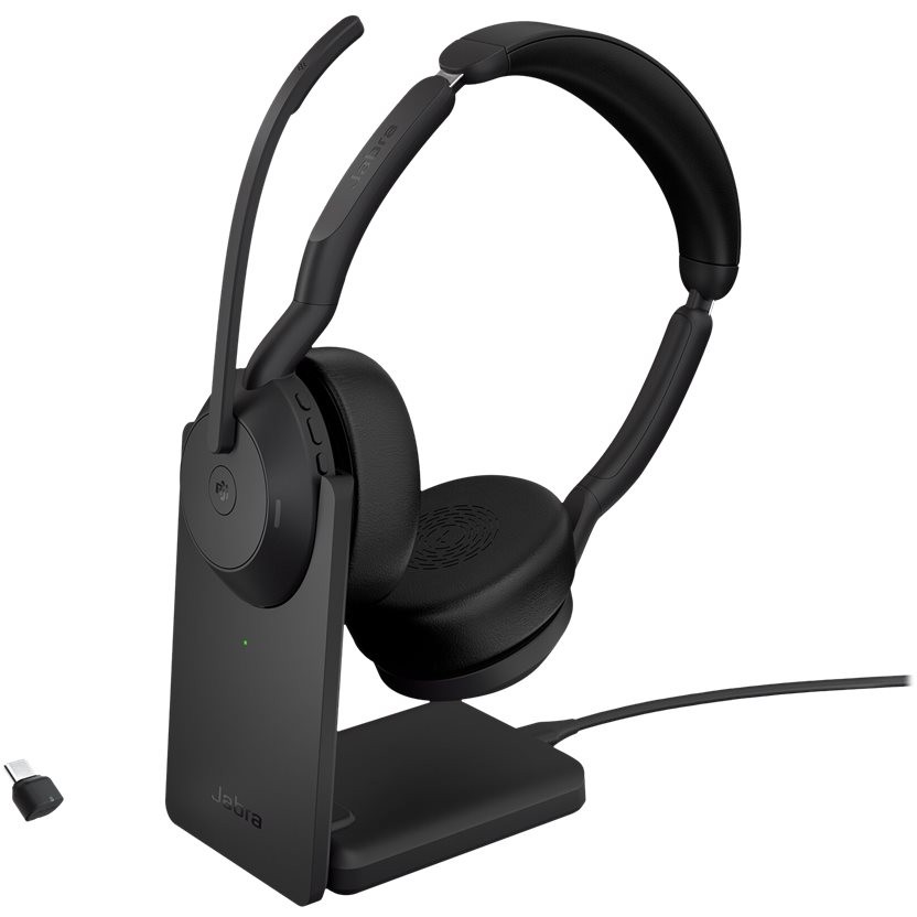 Kufje pa kabllo Jabra Evolve2 55 Link380c MS Stereo with Charging Stand - Zezë