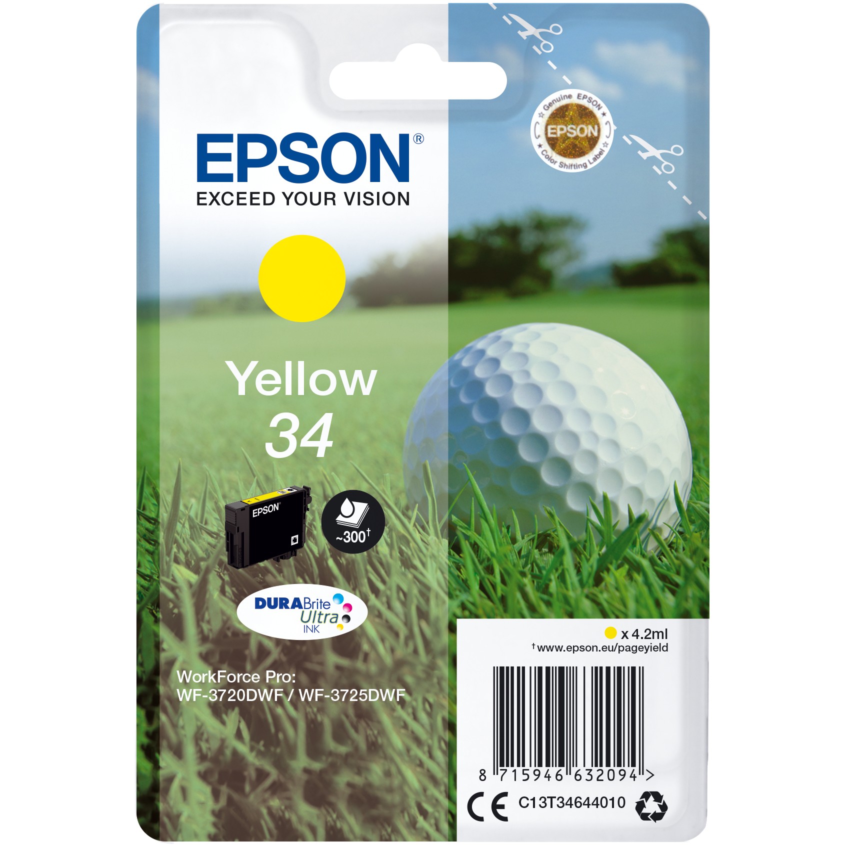 INK Epson 34 C13T34644010 Ink Cartridge – Verdhë