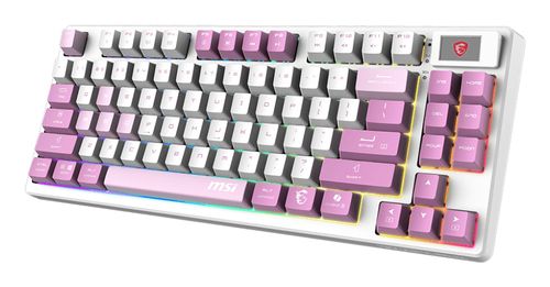 Tastierë Gaming MSI FORGE GK600 TKL W Violet Wireless / QWERTY / Spanish Language - Bardhë / Rozë - Figura 3