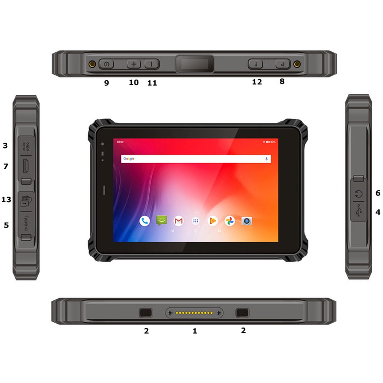 ALLNET Rugged Outdoor Tablet with Windows operating system, integrated 2D barcode scanner, NFC, LTE connectivity – Model: X-trail-100-Intel-2D - Figura 2