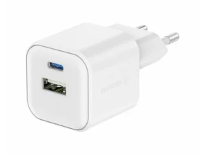 Karikues SWISSTEN EDGE GaN 1x USB-C PD 45W + 1x USB-A 18W QC - Bardhë