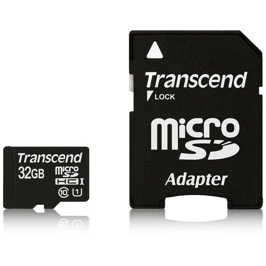 Kartë Memorie SD CARD 32GB Transcend Premium MicroSDHC 45MB/s +Adapter