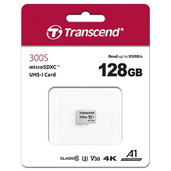 Kartë Memorie SD CARD 128GB Transcend 300S MicroSDXC 95MB/s +Adapter - Figura 2