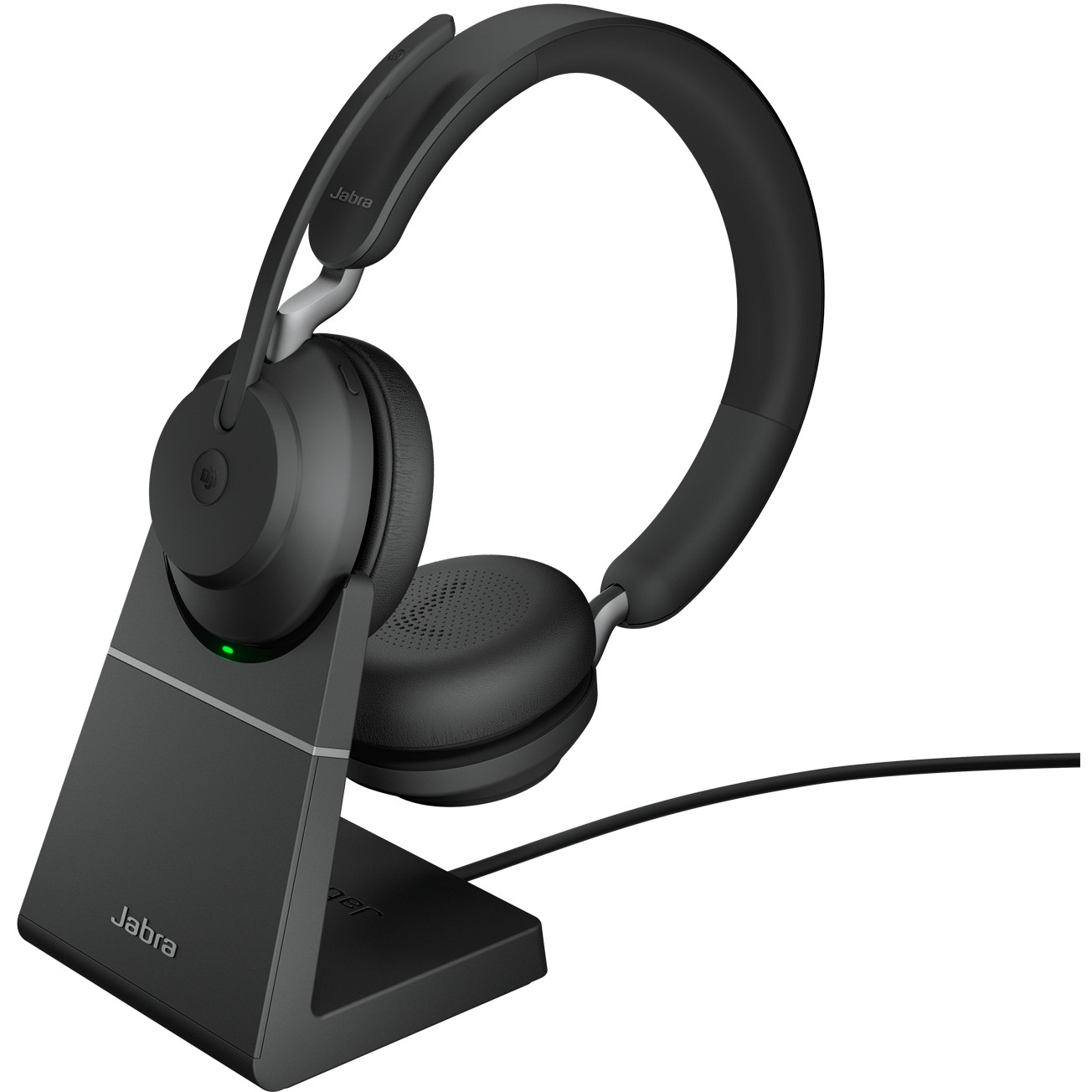 Kufje pa Kabllo Jabra Evolve2 65 Microsoft Teams Stereo with Charging Station / Link380a USB-A- Zezë