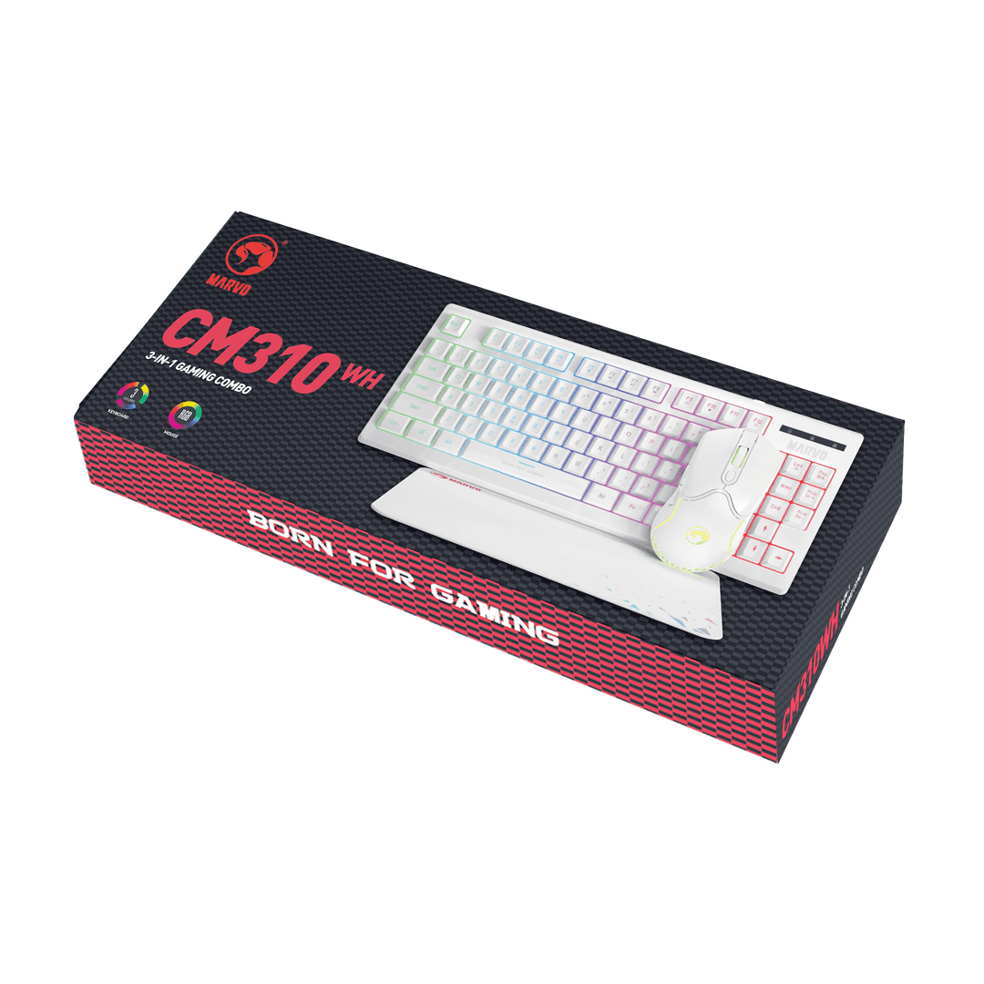 Set Gaming 3in1 Marvo CM310 Wired - Bardhë - Figura 2