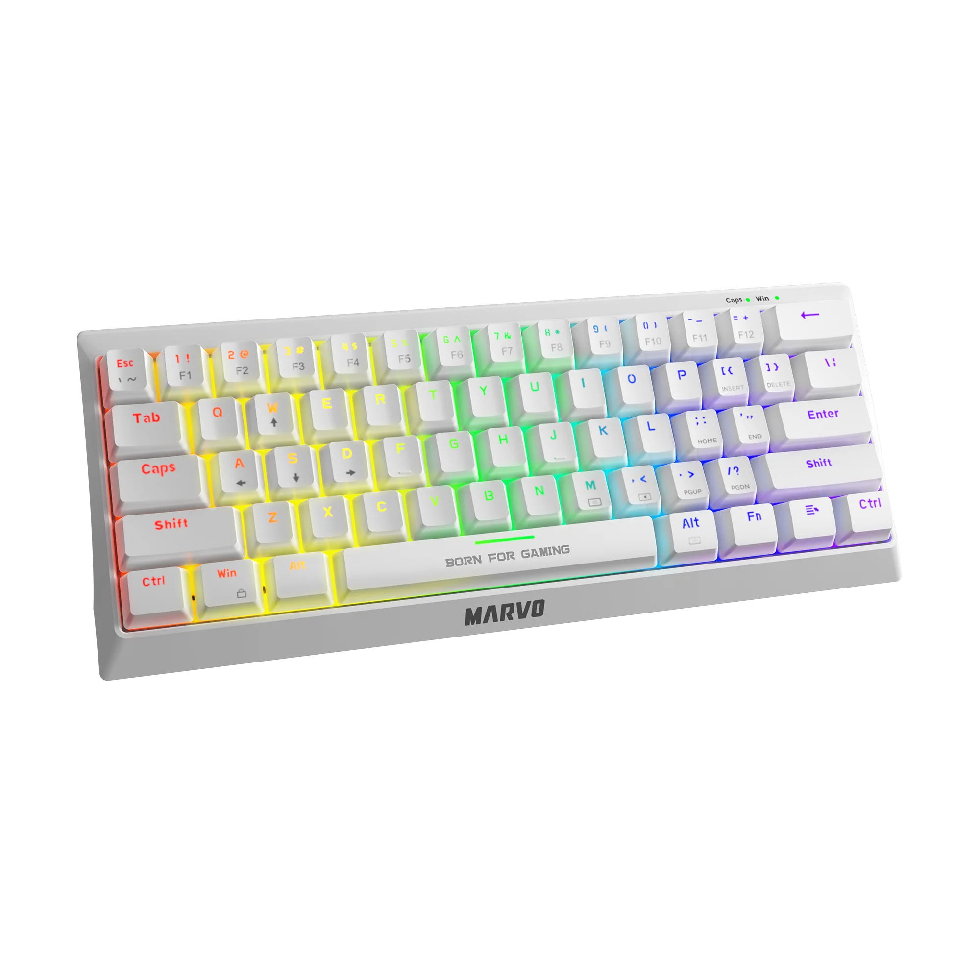 Tastierë Gaming MARVO KG962G WH / Mechanical / 61 Keys / USB-C - Bardhë - Figura 4