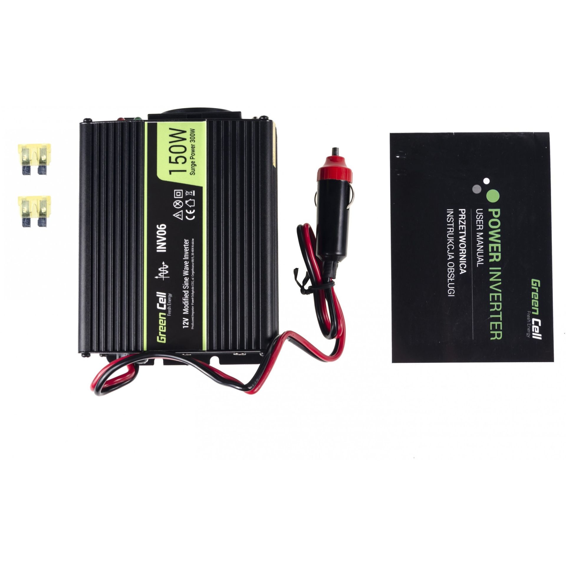 Green Cell Power Inverter KFZ – 12 V DC në 230 V AC, 150/300 W - Figura 3