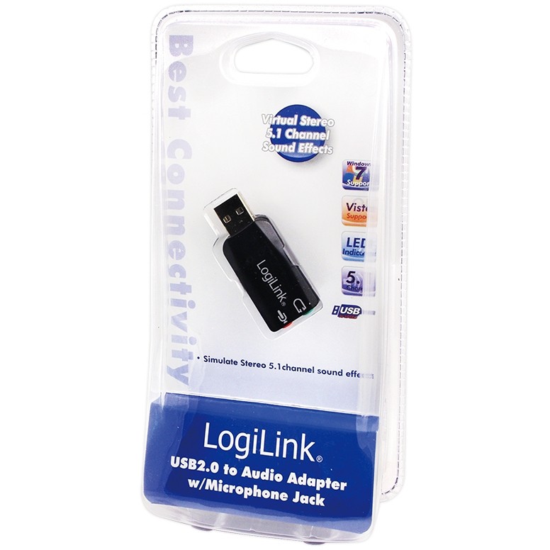 Karta Zëri LogiLink USB 2.0 Virtual 3D Sound Effect - Zezë - Figura 2