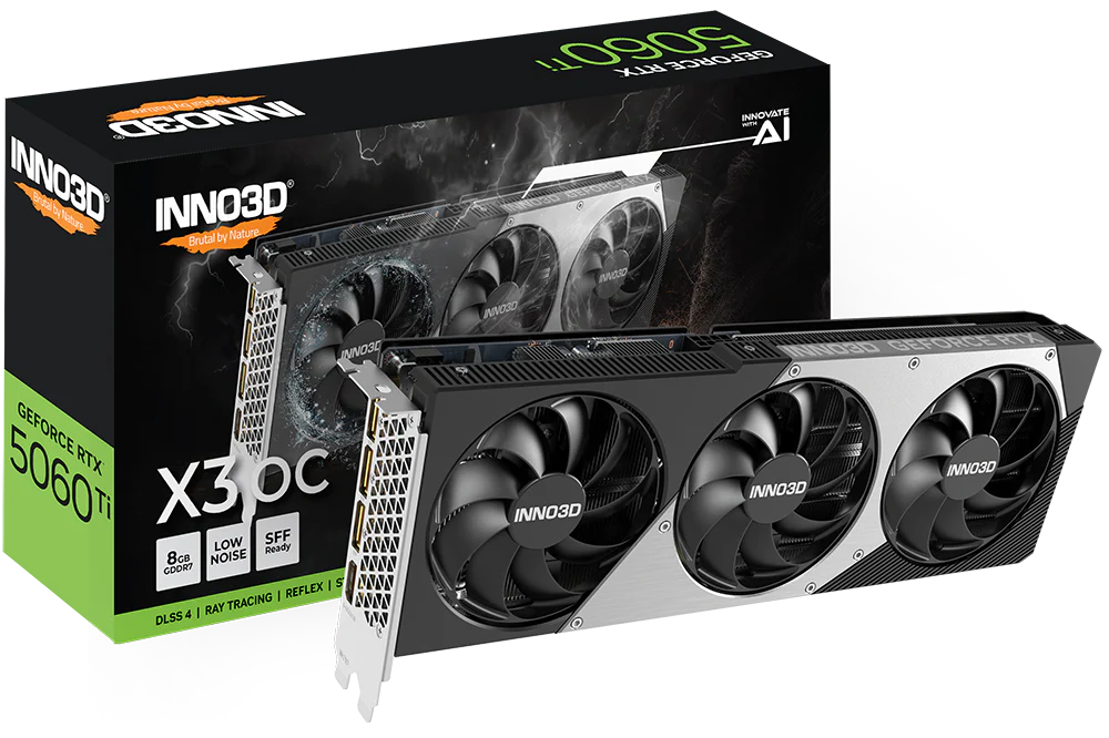 Kartelë Grafike Nvidia RTX 5060 Ti 8GB Inno3D Twin X3 OC GDDR7 3 Fan
