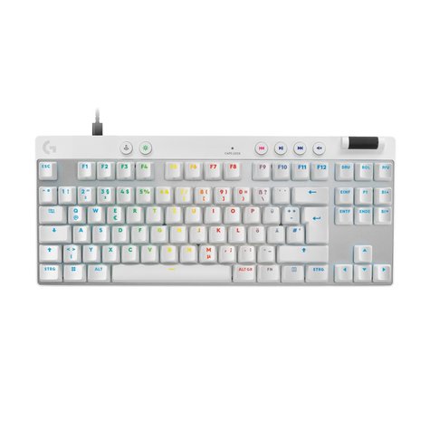 Tastierë Gaming Logitech G Pro X TKL Rapid Wired / QWERTY – Bardhë