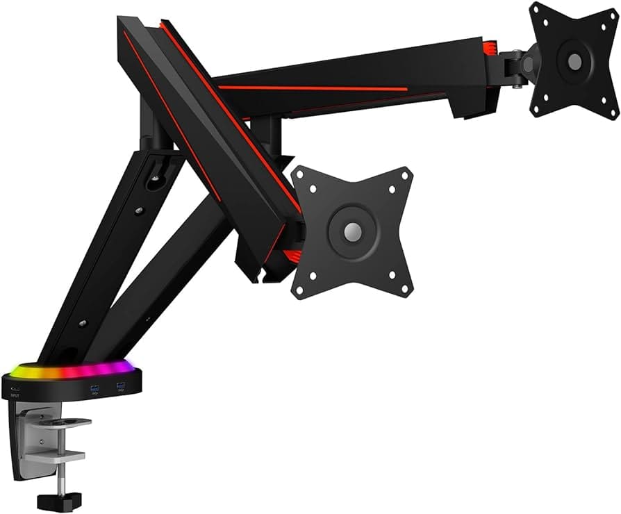 Mbajtëse për Monitor Gaming TFTZ Icy Box / 32 Inch / USB 3.0 / Media-Hub / RGB / E zezë - Figura 2