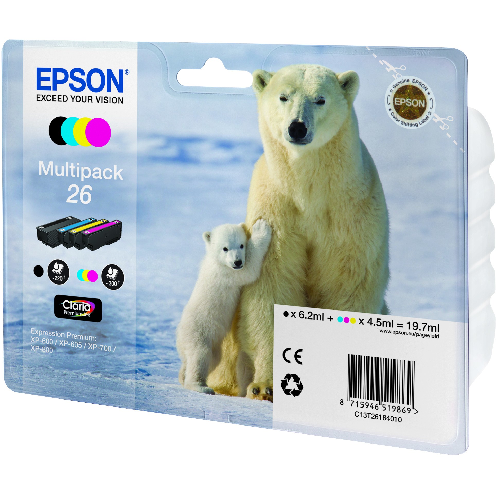 INK Epson T2616 Multipack #26 – Blu / Rozë /Verdhë / Zezë - Figura 2