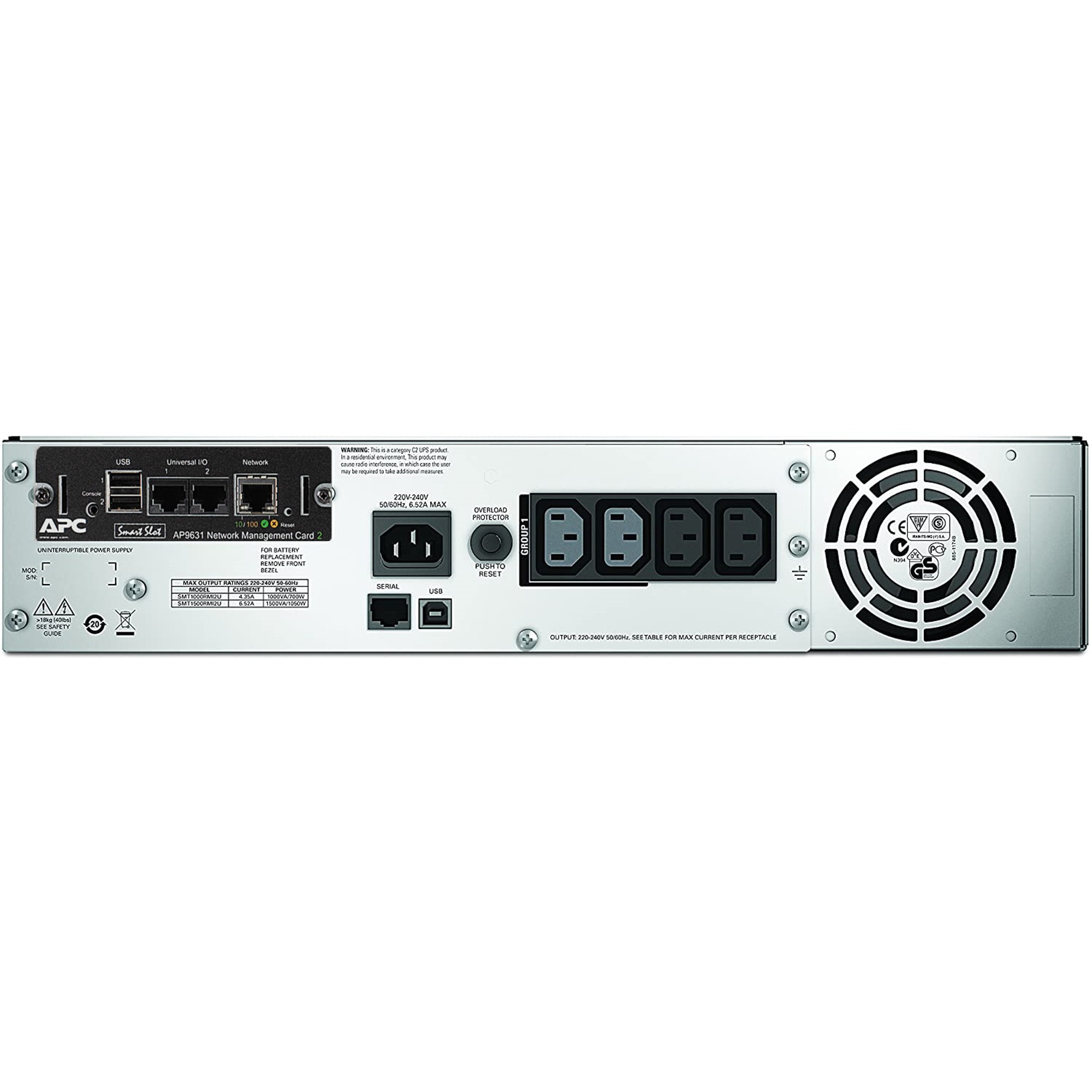 APC SMT1500RMI2UNC Smart-UPS 1500VA / 1000W Rack 2U – Line-Interactive UPS with Pure Sine Wave & AP9631 NMC - Figura 2