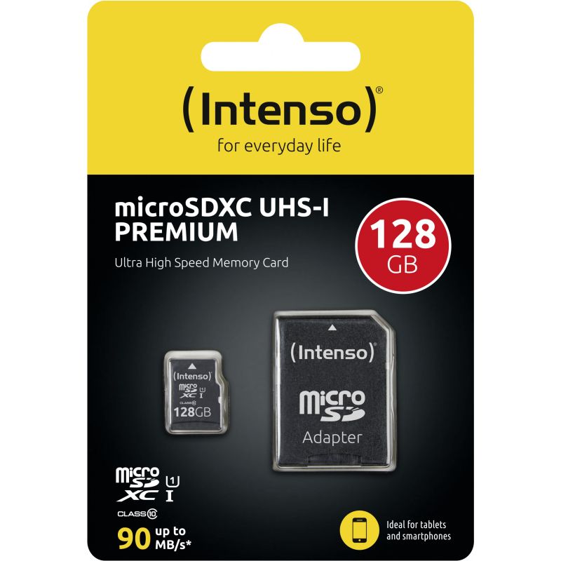 Kartë Memorie SD Intenso MicroSDXC 128GB / 45MB/s / with SD Adapter - Figura 2