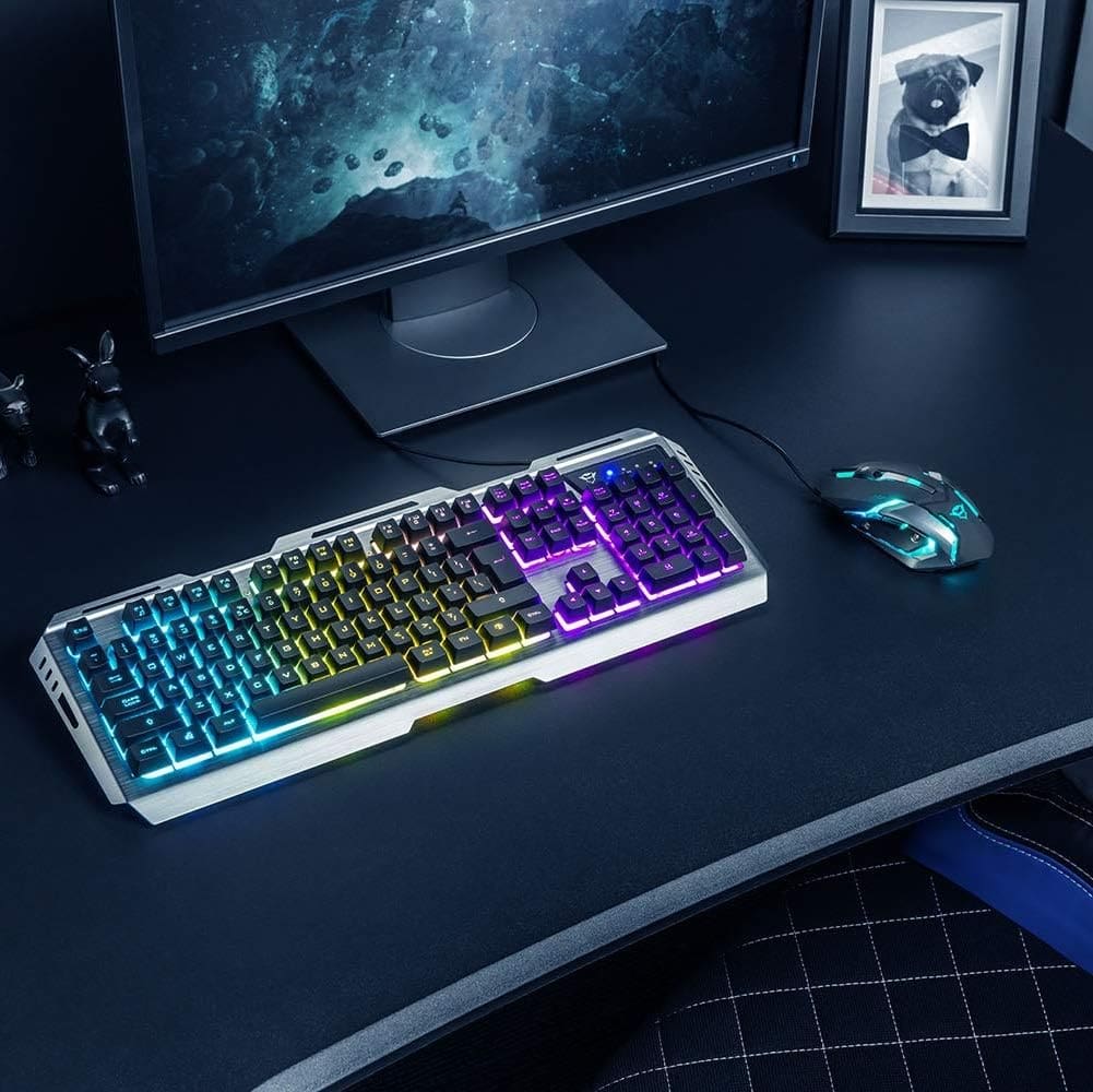 Tastierë dhe maus Gaming Trust GXT 845 Tural / QWERTZ / LED / Anti-Ghosting / 12 media keys / USB / E zezë + Maus Gaming Trust GXT 845 Tural / 1000-3200 DPI / 6 butona / 7 ngjyra / USB / I zi - Figura 2