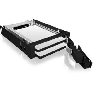 Aksesorë për disqe Hot-Swap Frame: 2× 2.5" SATA to 2× SATA host, trayless design, for 3.5" drive bay – ICY BOX.