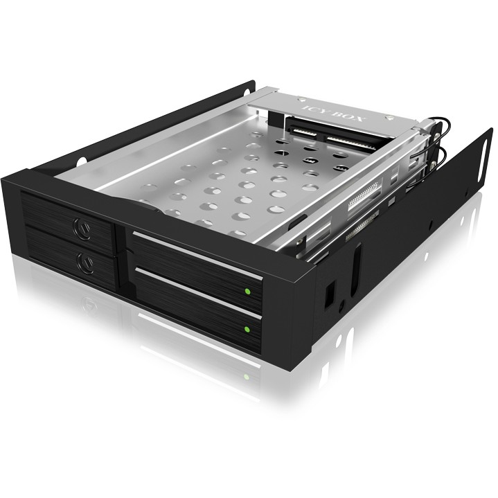 Aksesorë për disqe Hot-Swap Frame: 2× 2.5" SATA to 2× SATA host, trayless design, for 3.5" drive bay – ICY BOX. - Figura 2
