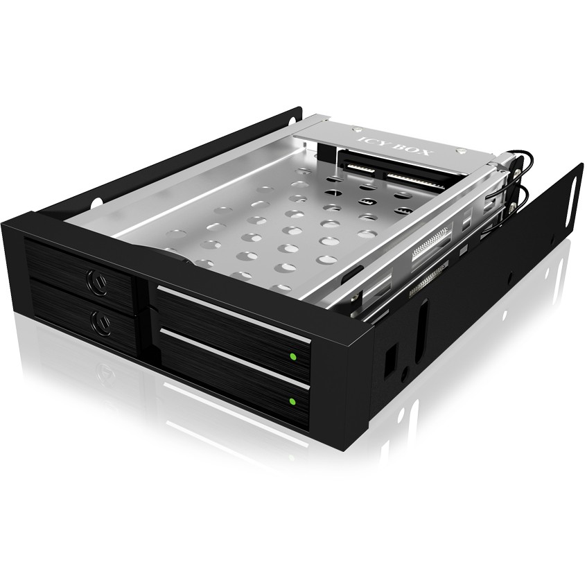 Aksesorë për disqe Hot-Swap Frame: 2× 2.5" SATA to 2× SATA host, trayless design, for 3.5" drive bay – ICY BOX. - Figura 3