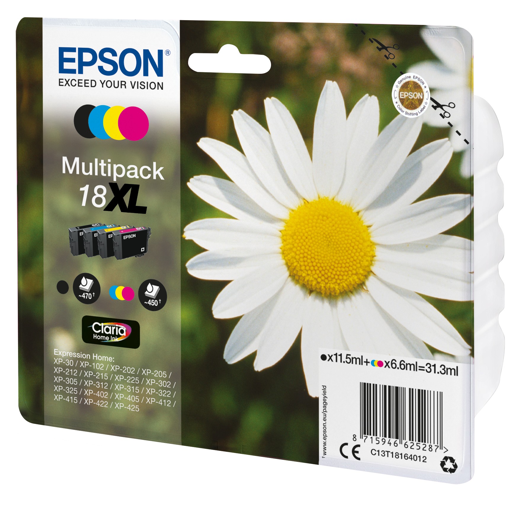 INK / Epson / 18XL / High Capacity / 31.3 ml / Zezë-Blu-Rozë-Verdhë - Figura 2